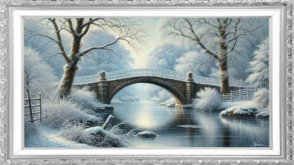 ❄️ Snowy Bridge Scene ♬ Relaxing Background Music 🎶 3 Hours Tranquil Winter Ambience FULL HD