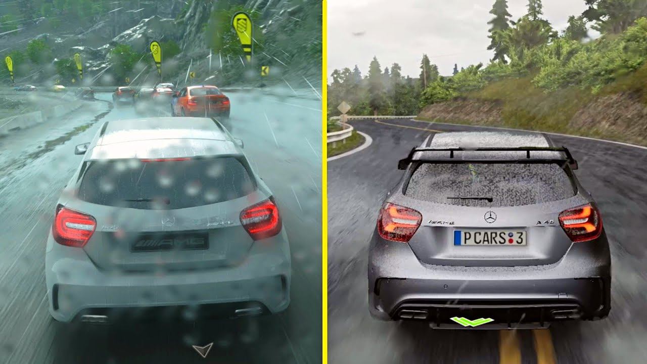 Project CARS 3 vs DriveClub - PC vs PS4 PRO Heavy Rain Weather Effect Graphics Comparison (4K) смотреть онлайн