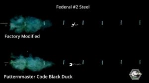 Дробовой сноп. Раскрытие контейнера. длина снопа дроби. Полет замедленно.