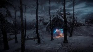 Ужасный ветер и зимняя вьюга снежная буря и снегопад