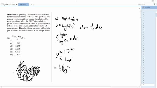 Integrate ln(10 x)/x dx from x = 5 to 10. смотреть онлайн