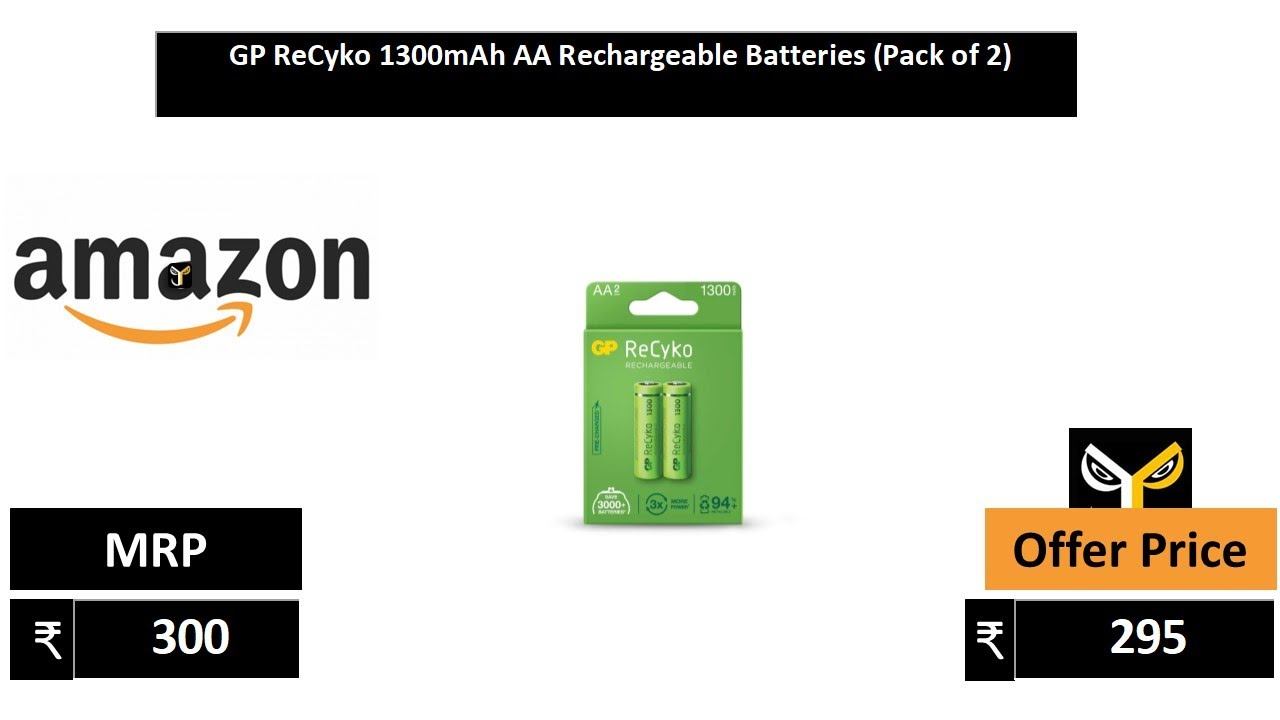 GP ReCyko 1300mAh AA Rechargeable Batteries Pack of 2 смотреть онлайн