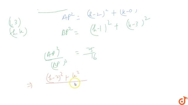 Find the equation of the locus of a point which moves such that the ratio of its distances from ... смотреть онлайн