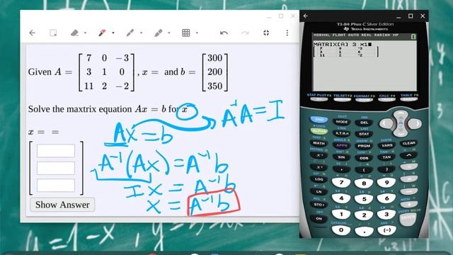 How to Solve Ax=B for x matrix with the TI 84 смотреть онлайн