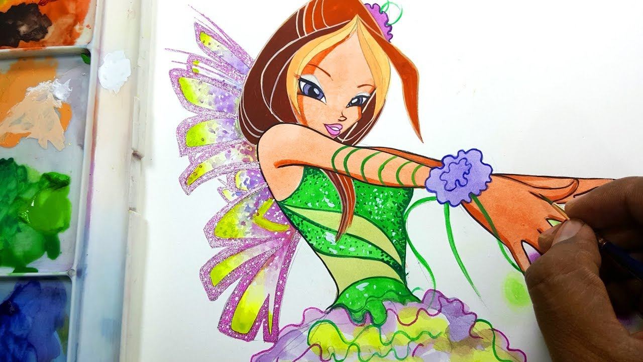 How To Draw Winx Club Flora Sirenix Part 2 смотреть онлайн