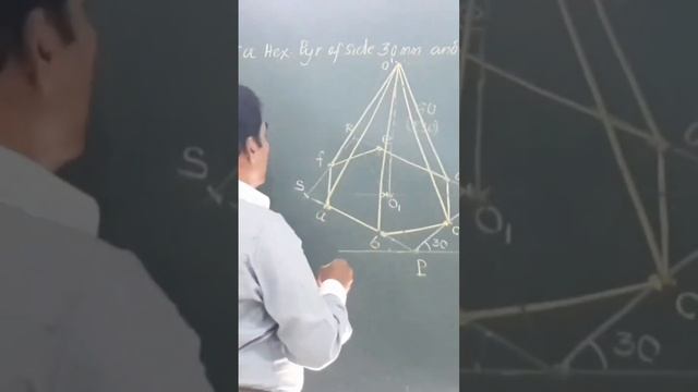 Isometric Projection of a Hexagonal Pyramid/ Engineering Drawing смотреть онлайн