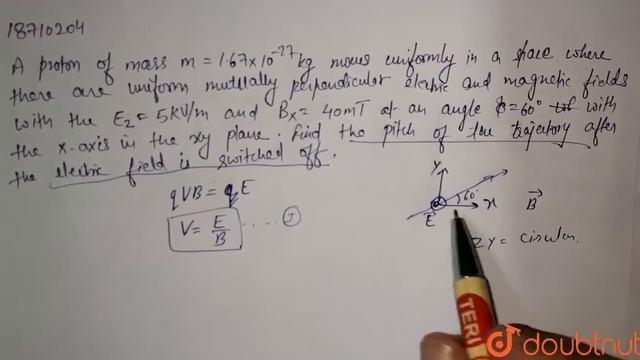 A proton of mass `m=1.67xx10^(-27) kg` moves uniformly in a space where there are uniform, смотреть онлайн