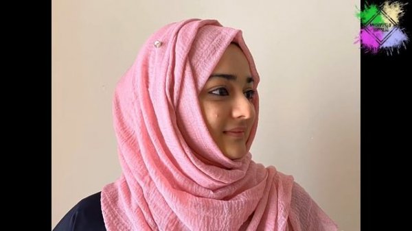 Simple hijab style using magnetic and bend hijab pins • Daily wear hijab style • Requested video