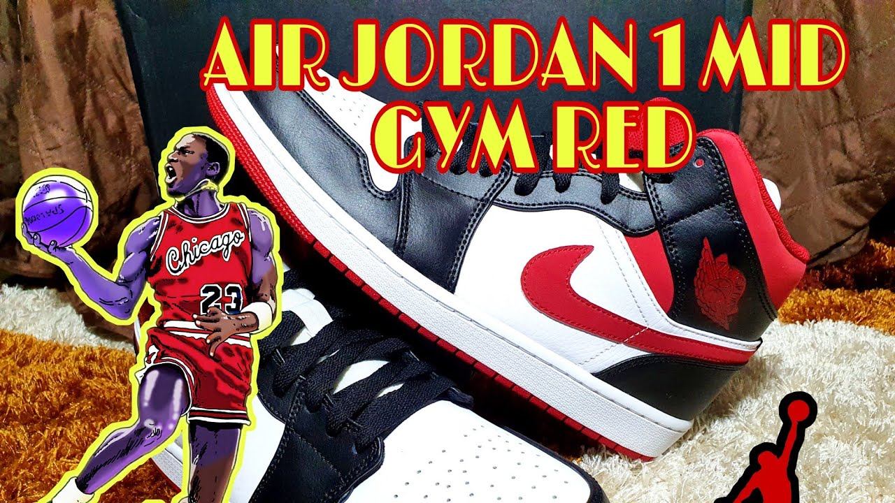 Air Jordan 1 Mid Gym Red Detailed Look | Unboxing смотреть онлайн