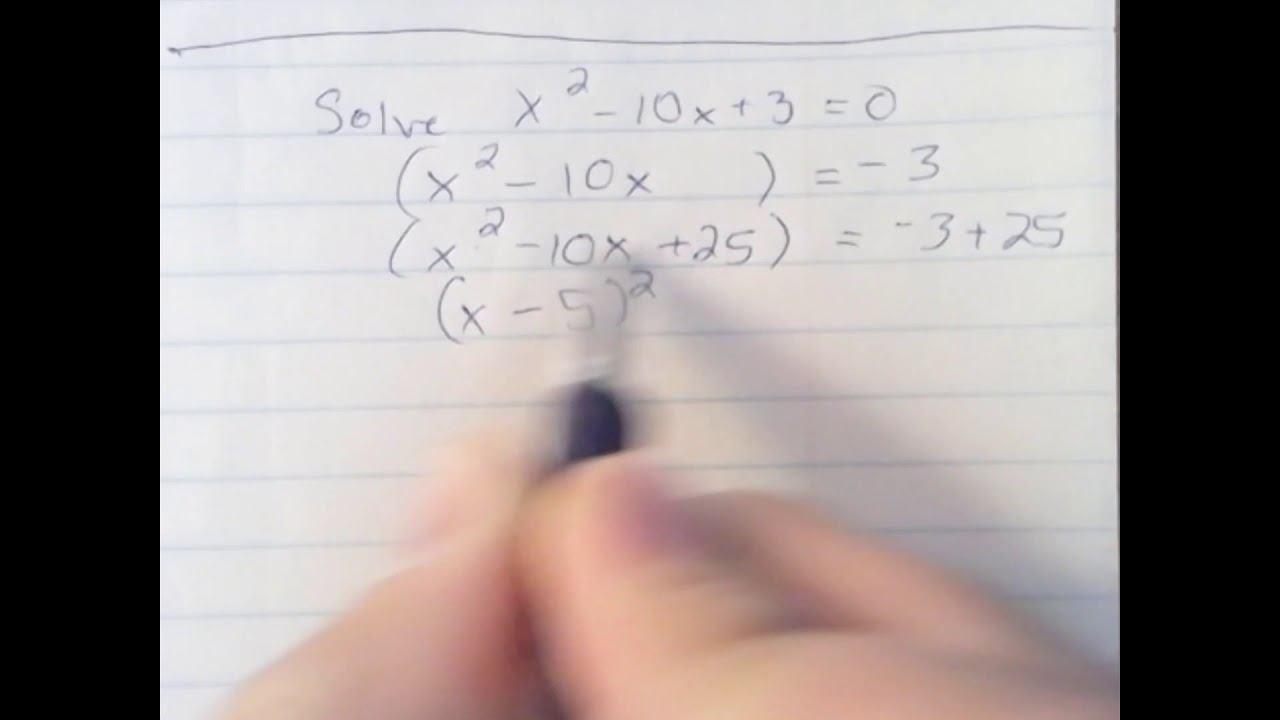 Solve x^2-10x+3=0 by Completing the Square смотреть онлайн