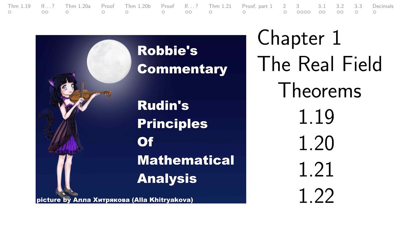 Ch 1 Theorems - Theorems 1.19 1.20 1.21 and 1.22 (Baby Rudin - Principles of Mathematical Analysis) смотреть онлайн