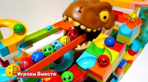 Обучающий конструктор для детей. Лабиринт ASMR с шариками: ДИНОЗАВР