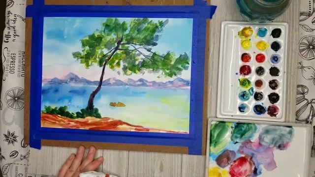 Watercolor Master Study of Claude Monet "The Esterel Mountains" (Timelapse) смотреть онлайн