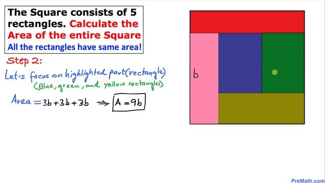 Calculate the Area of a Square that Consists of 5 Rectangles with the Same Area | Easy Explanation смотреть онлайн