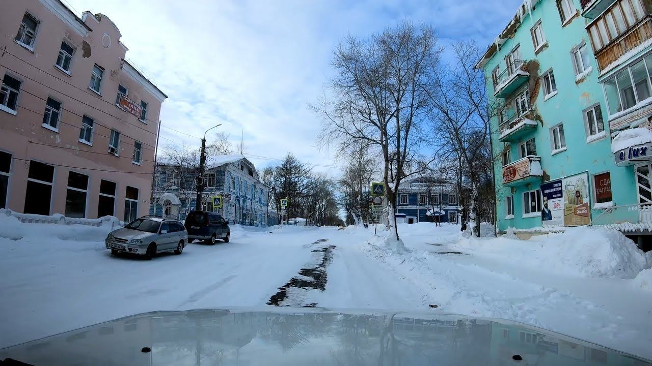По главной улице города. Николаевск-на-Амуре. Зима 2020 смотреть онлайн