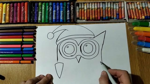 Рисуем Новогоднюю Сову /Урок Рисования/How to Draw owl/Drawing Lesson/ एक उल्लू खींचना /フクロウを描くことを学ぶ смотреть онлайн