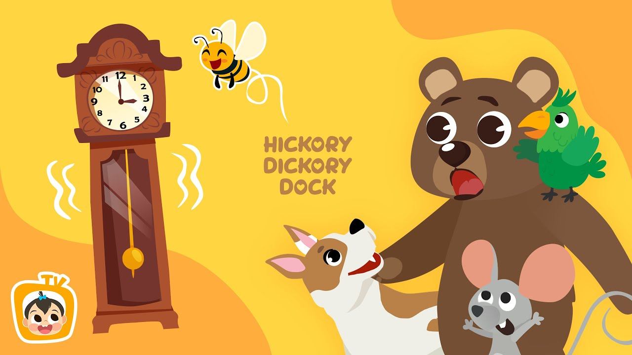 Lyrics Hickory Dickory Dock Nursery Rhyme + Kids  | Nho Nhe TV