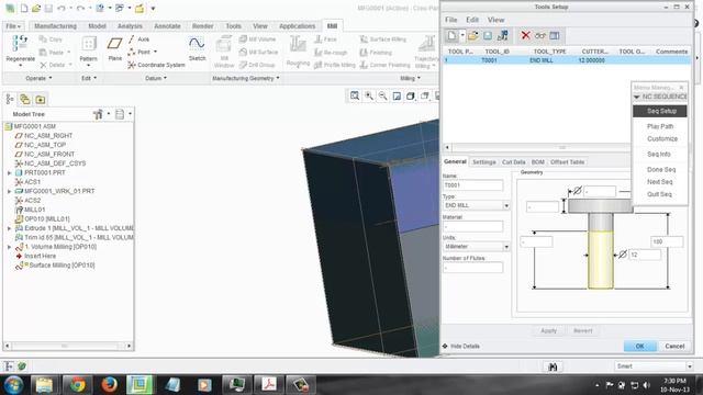 5axis Milling G-code generation using CREO Parametric смотреть онлайн
