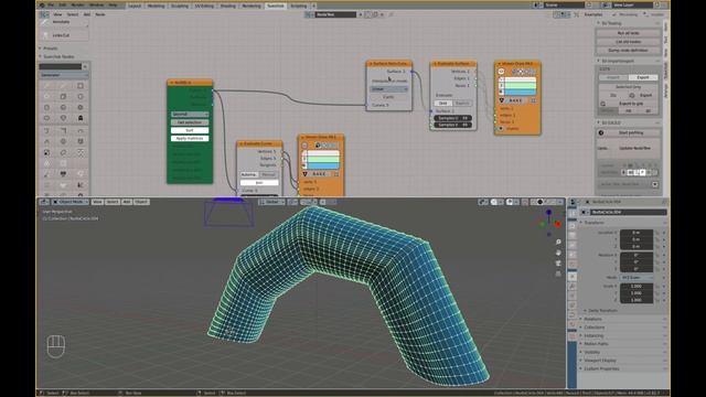 Lofting between NURBS curves - nodes setup in Blender+Sverchok смотреть онлайн