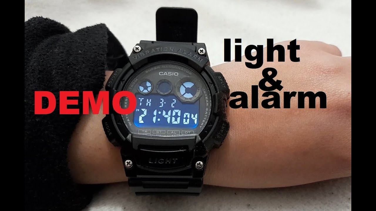 CASIO VIBRATION ALARM NEGATIVE DISPLAY : light and alarm demo W-735H-1BV смотреть онлайн