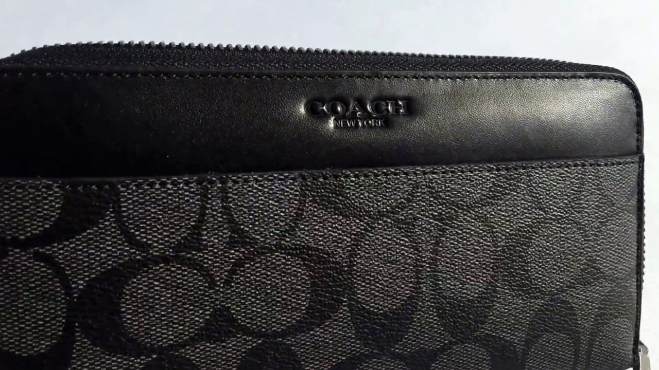 Кошелек COACH ACCORDION wallet in signature canvas смотреть онлайн