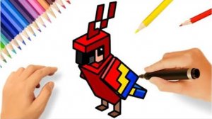 КАК НАРИСОВАТЬ ПОПУГАЯ MINECRAFT 🦜| РИСОВАНИЕ МОБОВ MINECRAFT