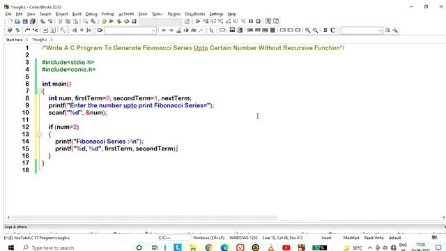 111) C Program To Generate Fibonacci Series Upto Certain Number Without Recursive Function смотреть онлайн