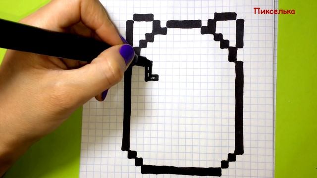 Как Рисовать Сквиши -  Панду по Клеточкам ♥ Рисунки по Клеточкам #pixelart