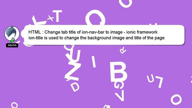 HTML : Change tab title of ion-nav-bar to image - ionic framework смотреть онлайн