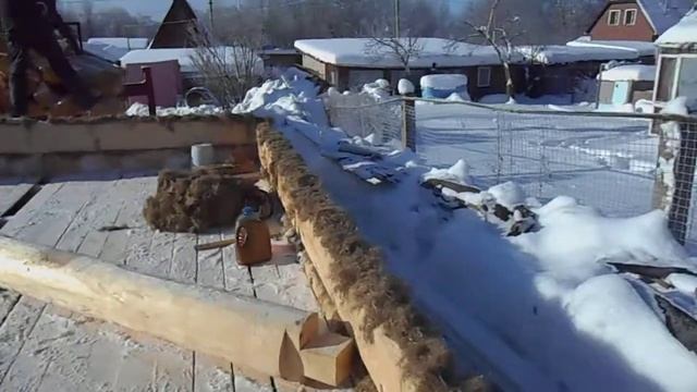 Установка сруба бани 6 на 6 - Этап №2 смотреть онлайн