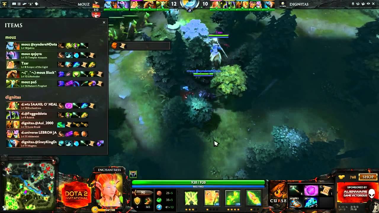 Mouz vs. Dignitas game 1 - Curse Dota 2 Invitational sponsored by Alienware смотреть онлайн