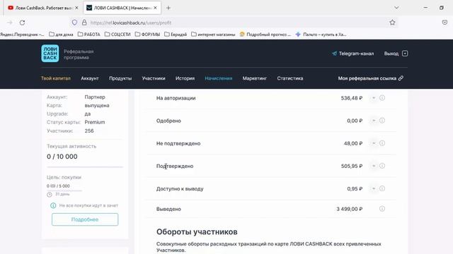 Лови CashBack. Обзор кабинета.