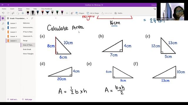 Grade 7 - Area and Perimeter of 2D Shapes Foundation (area of triangles) смотреть онлайн
