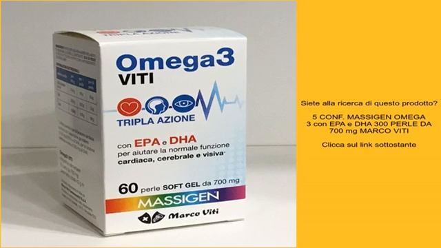 5 CONF. MASSIGEN OMEGA 3 con EPA e DHA 300 PERLE DA 700 mg MARCO VITI смотреть онлайн