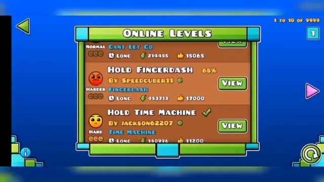 авто уровни(hold level)geometry dash, смотреть онлайн