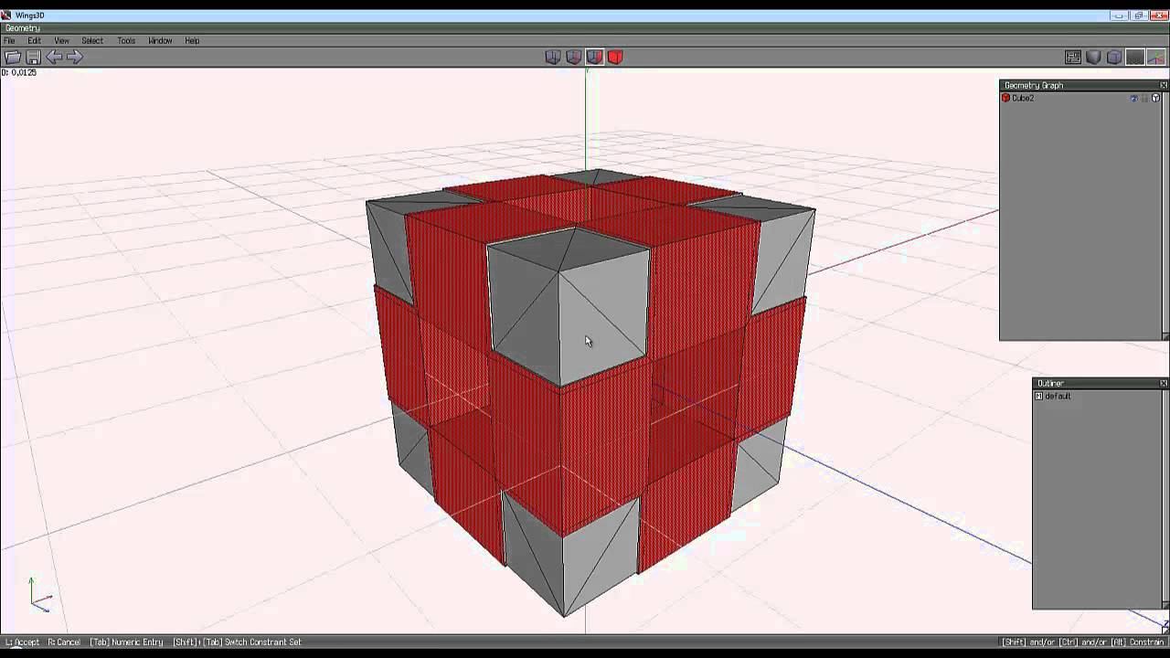 Wings 3D one minute model - ported cube - by David Brinnen. смотреть онлайн