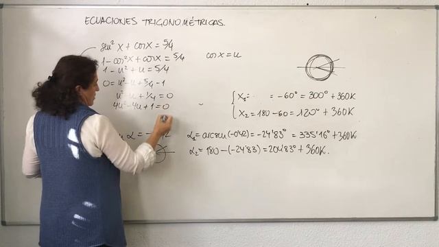 Ecuación trigonométrica sen^2 x + cos x = 5/4 18 19 смотреть онлайн