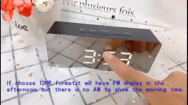 Creative LED Digital Alarm Clock Night Light Thermometer Display Mirror Lamp смотреть онлайн