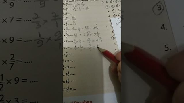 Matematika kelas 5, Perkalian dan pecahan. смотреть онлайн