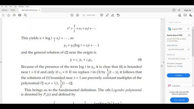 Legendre polynomial S1 MSc mathematics ODE module 2 смотреть онлайн