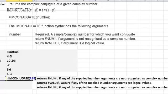 imconjugate function in excel new смотреть онлайн