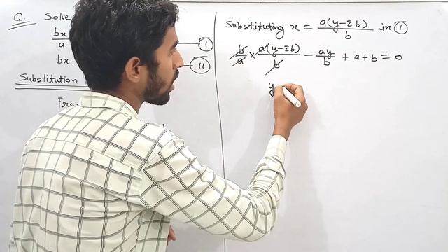 bx/a-ay/b+a+b=0, bx-ay+2ab=0 by Substitution Method | Mathematics Lovers смотреть онлайн
