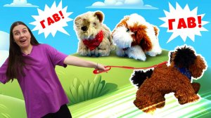 Новые игрушечные домашние питомцы! Игрушечные собачки. Видео для детей про игрушки.