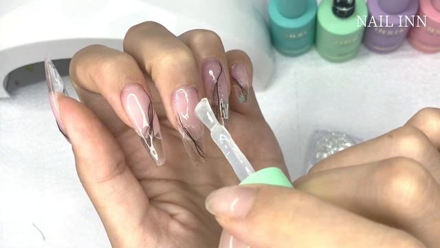 sub) self nail💙 와..이렇게 투명하다고? 셀프네일/네일아트/젤연장/nail art / clear nails / ice nails / glass nails смотреть онлайн