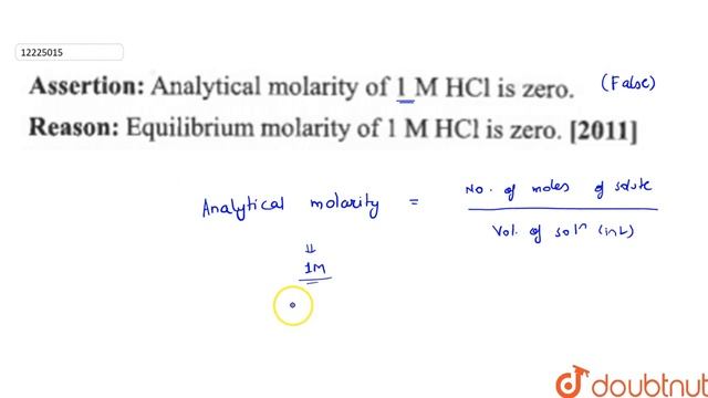 Assertion: Analytical molarity of `1 M HCl` is zero. Reason: Equilibrium molarity of `1M HCl` is смотреть онлайн
