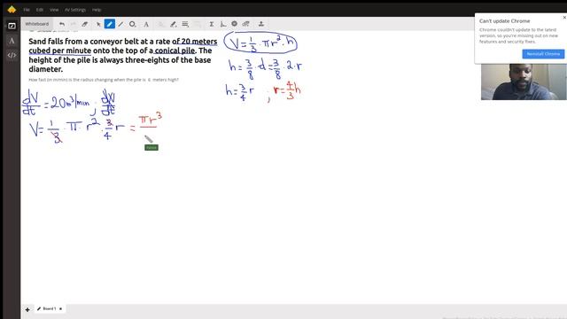Rate of change of radius given the rate of change of volume смотреть онлайн