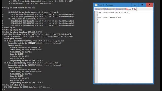 Quick Configs - EIGRP Bandwidth Metric (formula, ecmp) смотреть онлайн