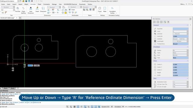 Create Reference Ordinate Dimension смотреть онлайн
