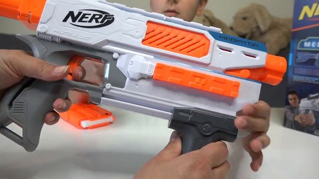 NERF N-Strike Modulus MEDIATOR Stock Core Barrel & MASK Rival НЕРФ SanSanychTV