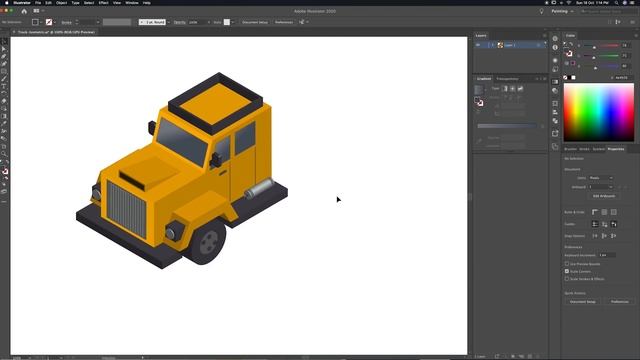How to Draw Isometric Truck Vehicle - Adobe Illustrator Tutorial смотреть онлайн